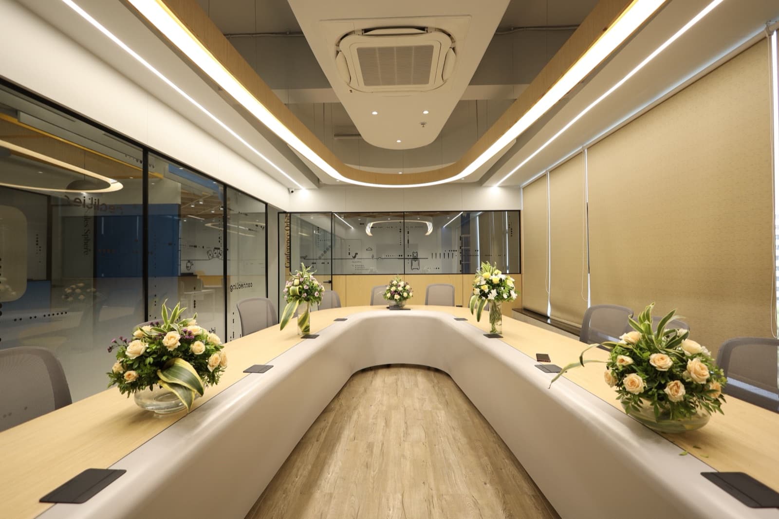 Main conference room at OORA Co-working, Mota Varachha